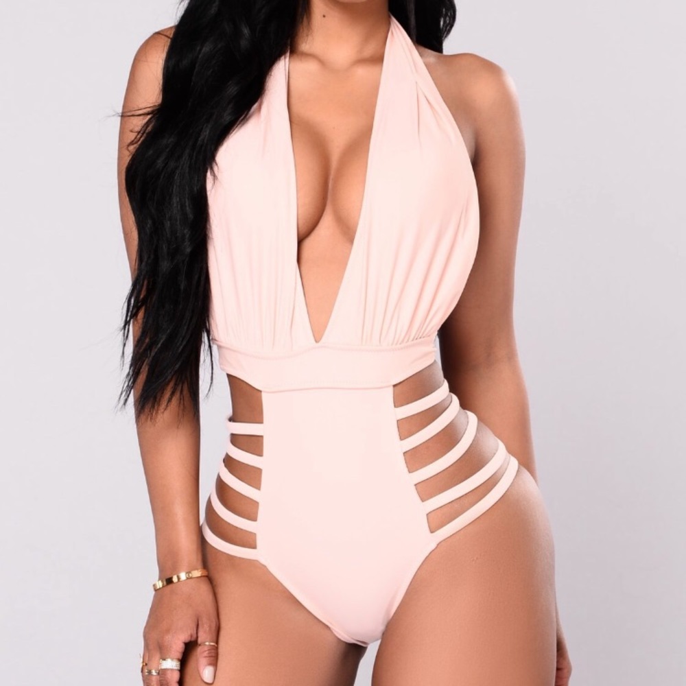 Blush halter swimsuit